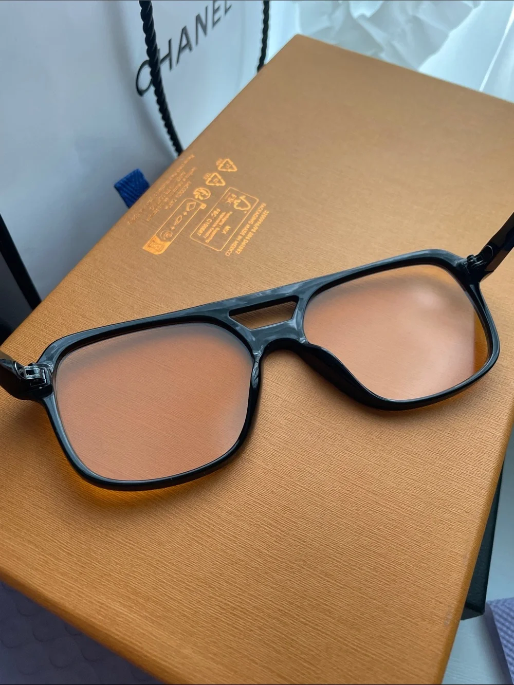 Black Frame Orange Lens Sunglasses